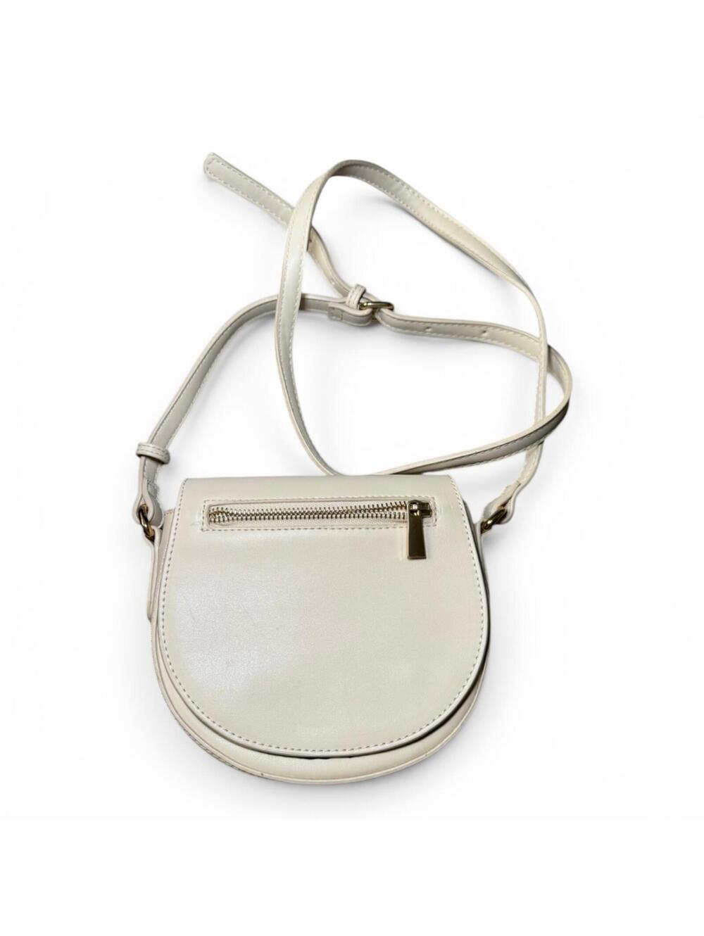 Vintage Forever 21 White Crossbody Purse Sturdy Faux Leather Round White EUC